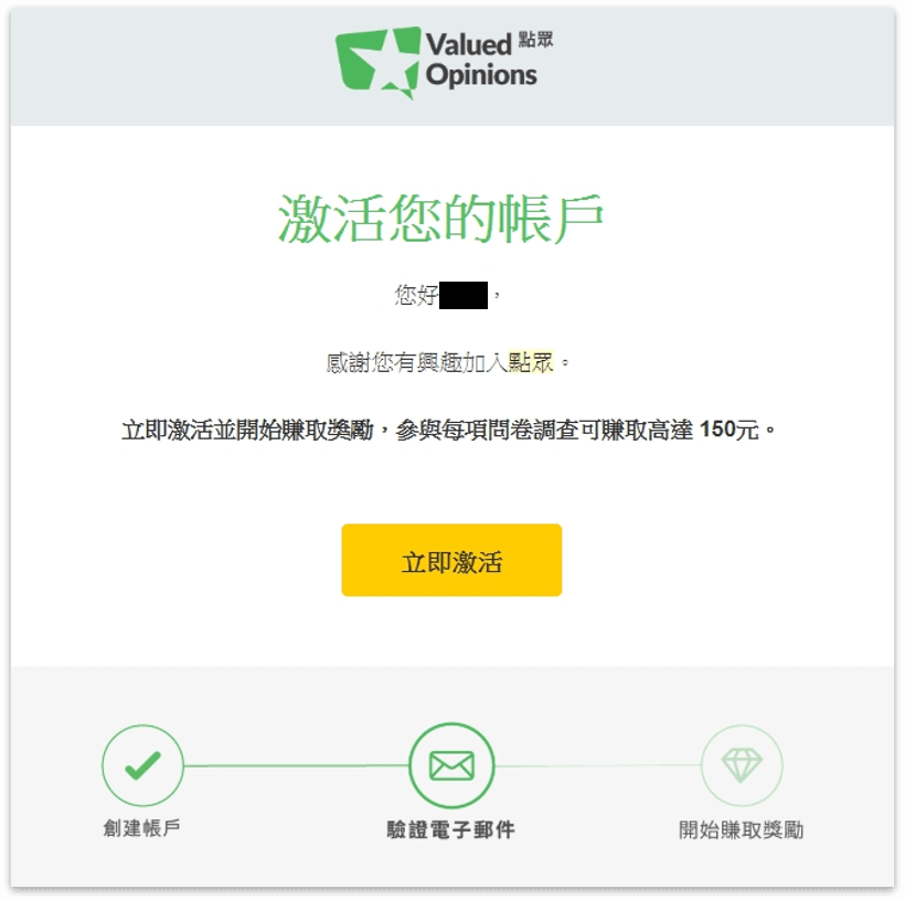 Valued Opinions點眾評價!高CP問卷調查平台 4 點眾帳號驗證信
