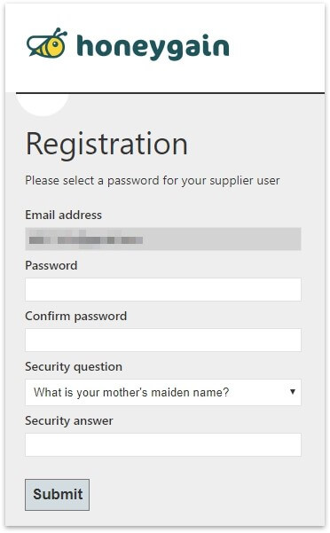 honeygain金流平台註冊畫面