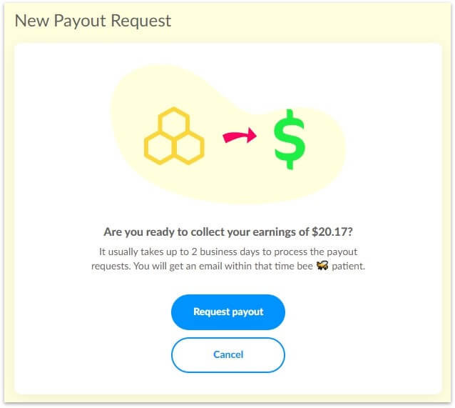 honeygain確認出金按鈕